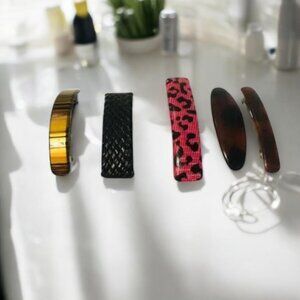 5 Vintage Hair Barrettes Assorted